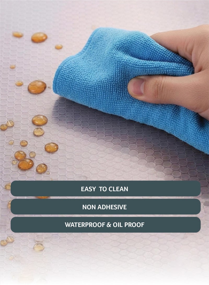 REST Shelf Liners Drawer Liner for Kitchen Cabinets Non-Adhesive Non Slip, Refrigerator Mats for Shelves, EVA Plastic Cupboard Protector, Waterproof Lining (Clear Dot, 150x45cm - Image 4